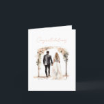 Watercolor Bride and Groom Congratulations Card<br><div class="desc">Celebrate the joyous occasion with this Watercolor Bride and Groom Wedding Illustration Congratulations Card. This beautiful card features a stunning watercolor style illustration of a bride and groom, capturing the essence of love and happiness. With its vibrant colors and artistic details, it serves as a heartfelt way to congratulate the...</div>