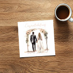 Watercolor Bride and Groom Congratulations Card<br><div class="desc">Celebrate the joyous occasion with this Watercolor Bride and Groom Wedding Illustration Congratulations Card. This beautiful card features a stunning watercolor style illustration of a bride and groom, capturing the essence of love and happiness. With its vibrant colors and artistic details, it serves as a heartfelt way to congratulate the...</div>