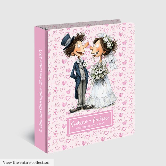 Watercolor Bride Groom Ring Binder Wedding Gift (Watercolor Bride Groom Ring Binder Wedding Gift)