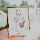 Watercolor | Bride & Groom Signature Drink Poster<br><div class="desc">Personalize this sign with the names of the bride and groom and their favorite drink choice. Different cocktail illustrations can be made by request. Add your custom wording to this design by using the "Edit this design template" boxes on the right-hand side of the item or click the blue "Customize...</div>