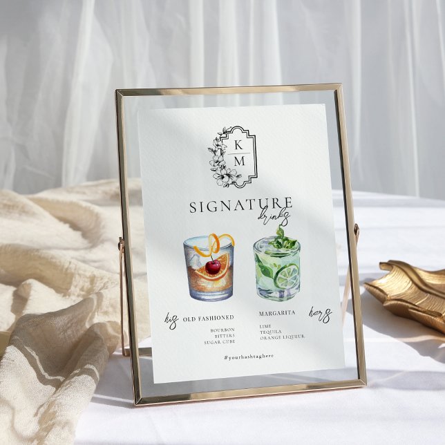 Watercolor | Bride & Groom Signature Drink Poster (Creator Uploaded)