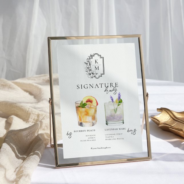 Watercolor | Bride & Groom Signature Drink Poster (Creator Uploaded)