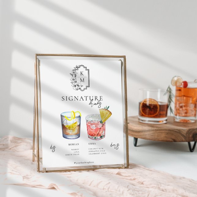 Watercolor | Bride & Groom Signature Drink Poster (Creator Uploaded)