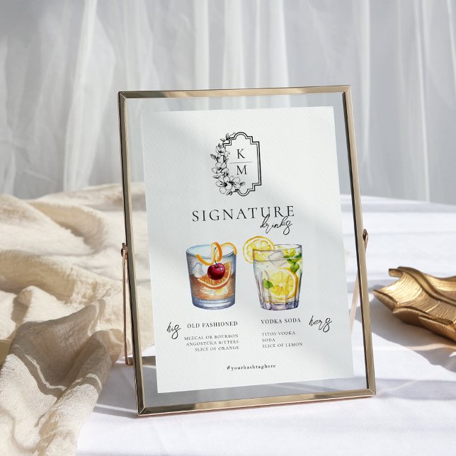 Watercolor | Bride & Groom Signature Drink Poster (Creator Uploaded)