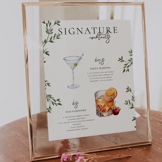Watercolor | Bride & Groom Signature Drink Poster (Creator Uploaded)