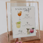 Watercolor | Bride & Groom Signature Drink Poster<br><div class="desc">Personalize this sign with the names of the bride and groom and their favorite drink choice. Different cocktail illustrations can be made by request. Add your custom wording to this design by using the "Edit this design template" boxes on the right-hand side of the item or click the blue "Customize...</div>