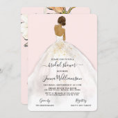 Watercolor Bride in Gown Bridal Shower Invitation (Front/Back)