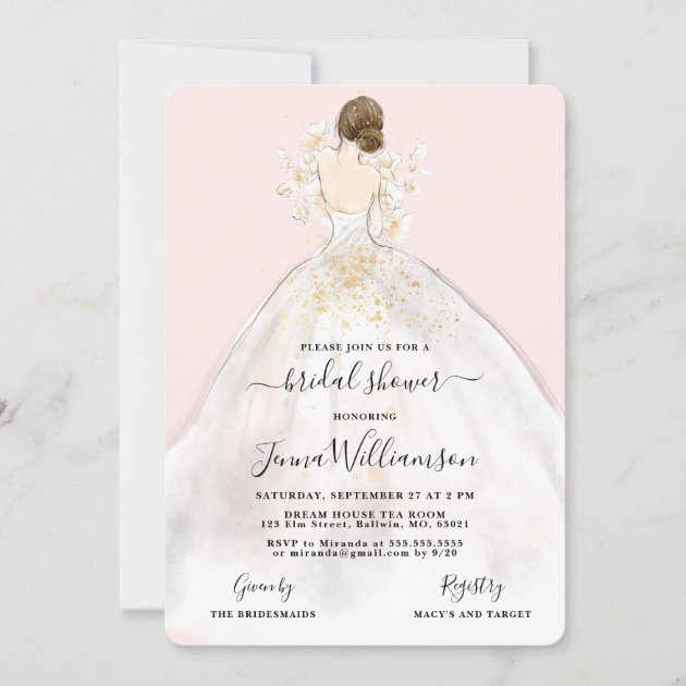 Wedding Dress Bridal Shower Invitation