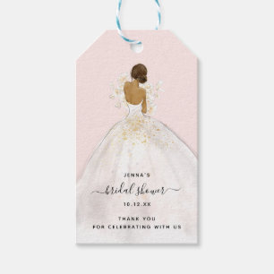 Watercolor Bride in Gown Bridal Shower Invitation Gift Tags