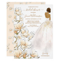 Watercolor Bride Magnolia Bridal Shower Invitation