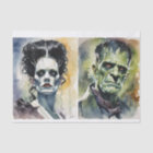 Watercolor Bride of Frankenstein & Frankenstein