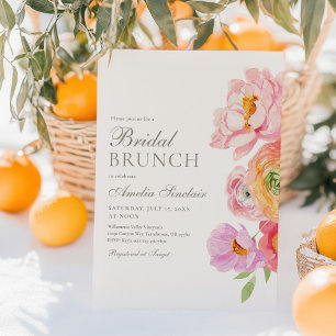 Watercolor Bright Floral Bridal Brunch Invitation