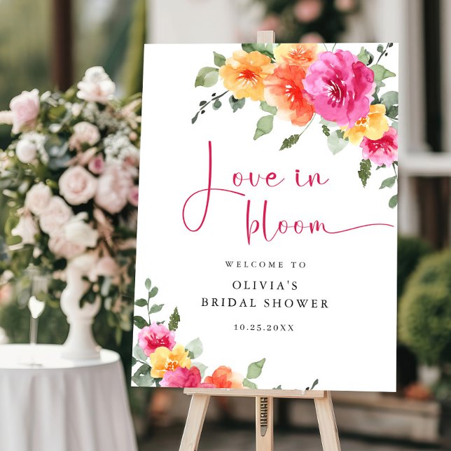  Watercolor Bright Flower WELCOME Bridal Shower Foam Board (Creator Uploaded)