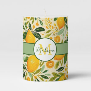 Watercolor Bright Lemons Candle