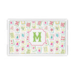 Watercolor Bright Mahjong Tiles Monogram Acrylic Tray