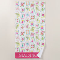 Watercolor Bright Mahjong Tiles Monogram