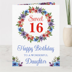 Watercolor Bright Summer Flowers Birthday Card