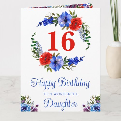 Watercolor Bright Summer Flowers Birthday Card