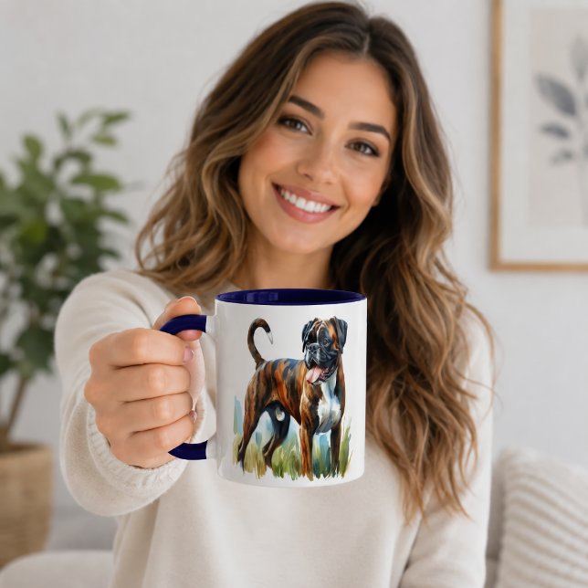 Watercolor Brindle Boxer Dog  Mug (Creator Uploaded)