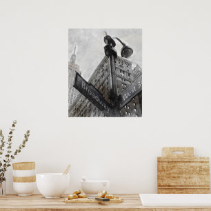 Watercolor Broadway corner sign