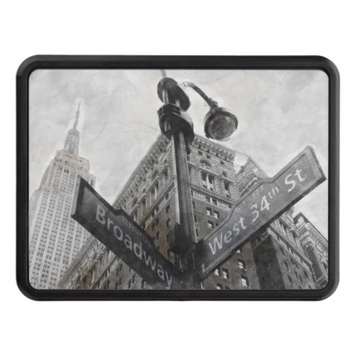 Watercolor Broadway corner sign Hitch Cover