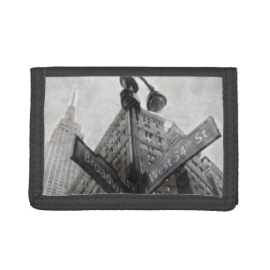 Watercolor Broadway Corner Sign Trifold Wallet