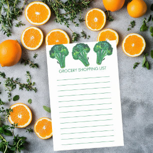 Watercolor Broccoli Grocery Shop List Meal Plan Post-it Notes
