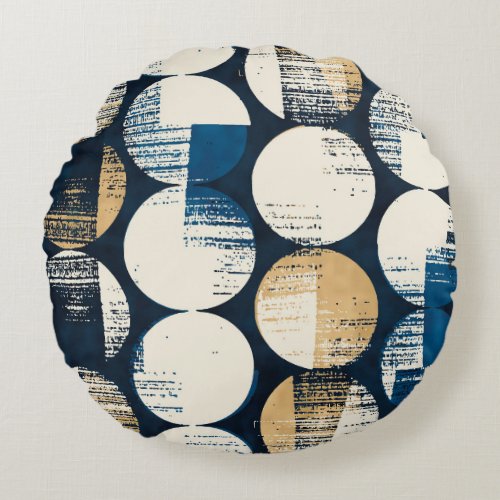 Watercolor Broken Dots Dyed Effect Round Pillow