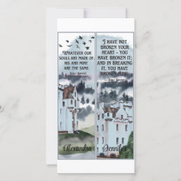 Watercolor Bronte Wuthering Heights Book Bookmarks Card