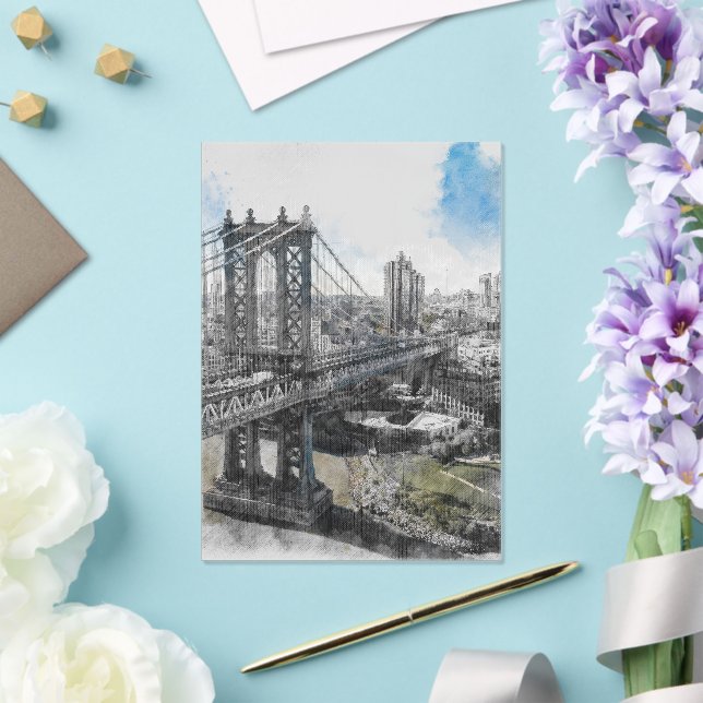Watercolor Brooklyn Bridge Acrylic Wedding  Invitations (Insitu (Wedding))