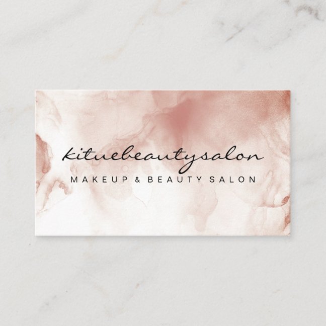 Watercolor Brown Clouds Makeup Artist Hair Stylist Business Card
