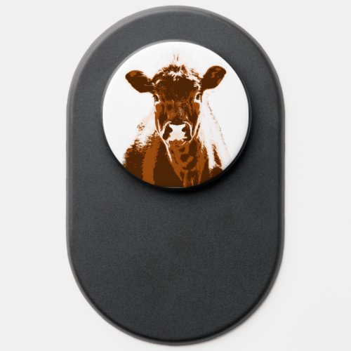 Watercolor Brown Cow Farm Animal  PopSocket