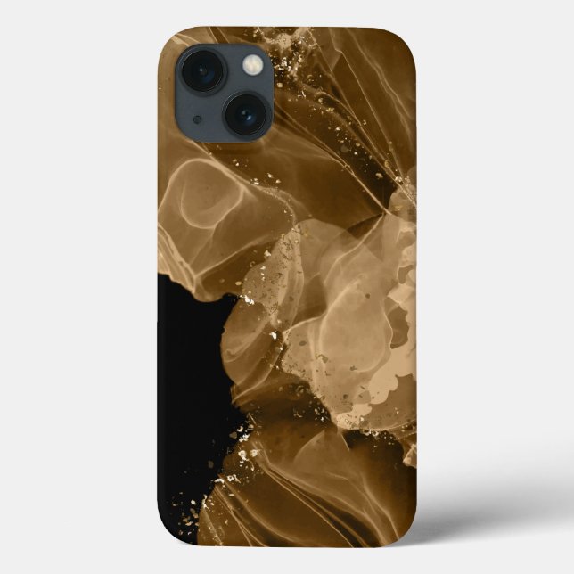 Watercolor Brown Gold Glitter  iPhone / iPad case (Back)