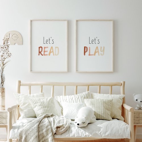 Watercolor Brown lets read and play set of 2