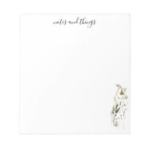Watercolor Brown Owl  Notepad