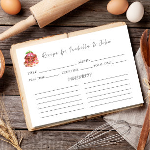 Watercolor Brownie Sundae Bridal Shower Recipe Table Number