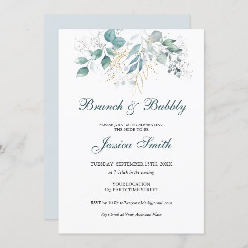 Watercolor Brunch and Bubbly Invitation