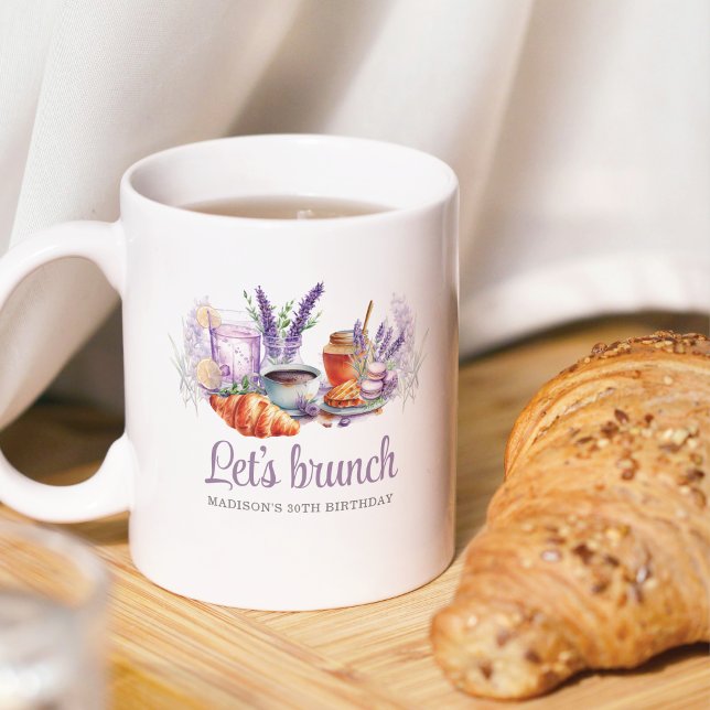 Watercolor Brunch Birthday Personalized Coffee Mug (Creator Uploaded)