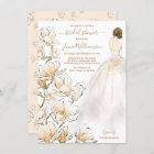 Watercolor Brunette Bride Magnolia Bridal Shower