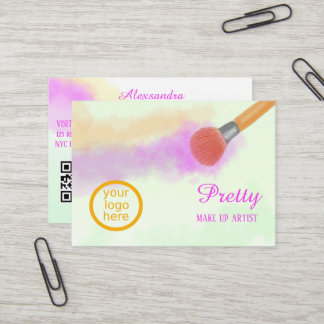 Watercolor Brush Beauty Make-up Profession Business Card