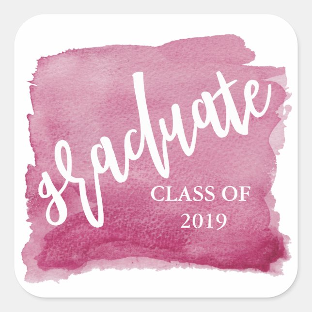 Watercolor Brush ⎥Graduate Personalized Sticker (Front)