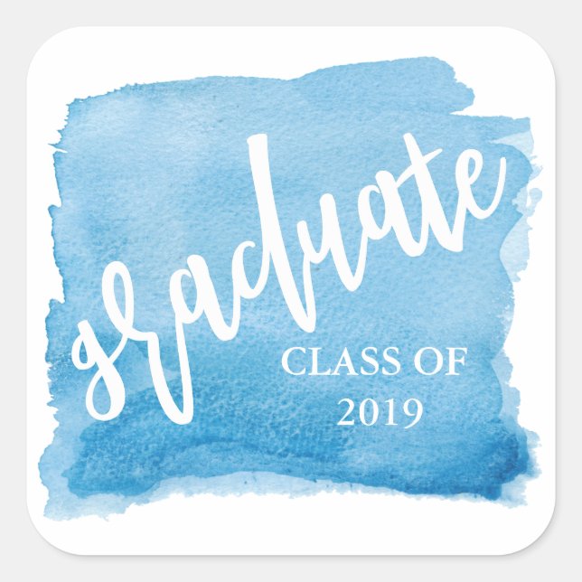 Watercolor Brush ⎥Graduate Personalized Sticker (Front)