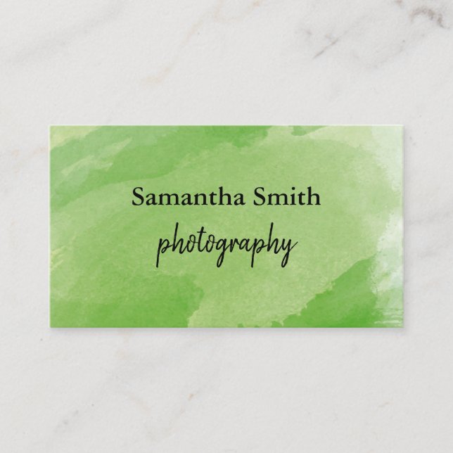 Watercolor Brush Minimalist Business Card (Front)
