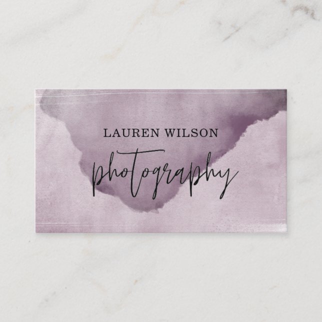 Watercolor Brush Minimalistic Business Card (Front)