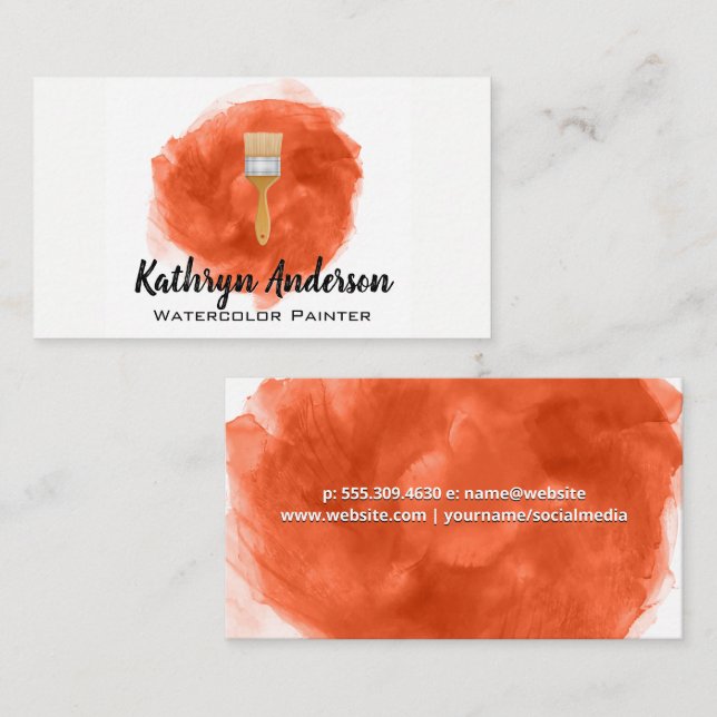 Watercolor Brush | Painter Loyalty Card (Front/Back)