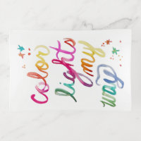 Watercolor Brush Script Rainbow Colors Fun Cool Trinket Trays