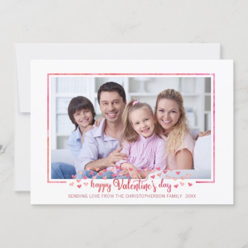 Watercolor Brush Script Valentine Photo Holiday Card
