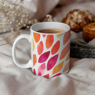 Watercolor brush stroke burst yellow and orange coffee mug