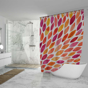 Watercolor brush stroke burst yellow and orange shower curtain