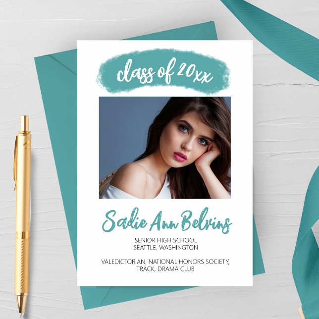 Watercolor Brush Stroke Graduation Announcement (Creator Uploaded)